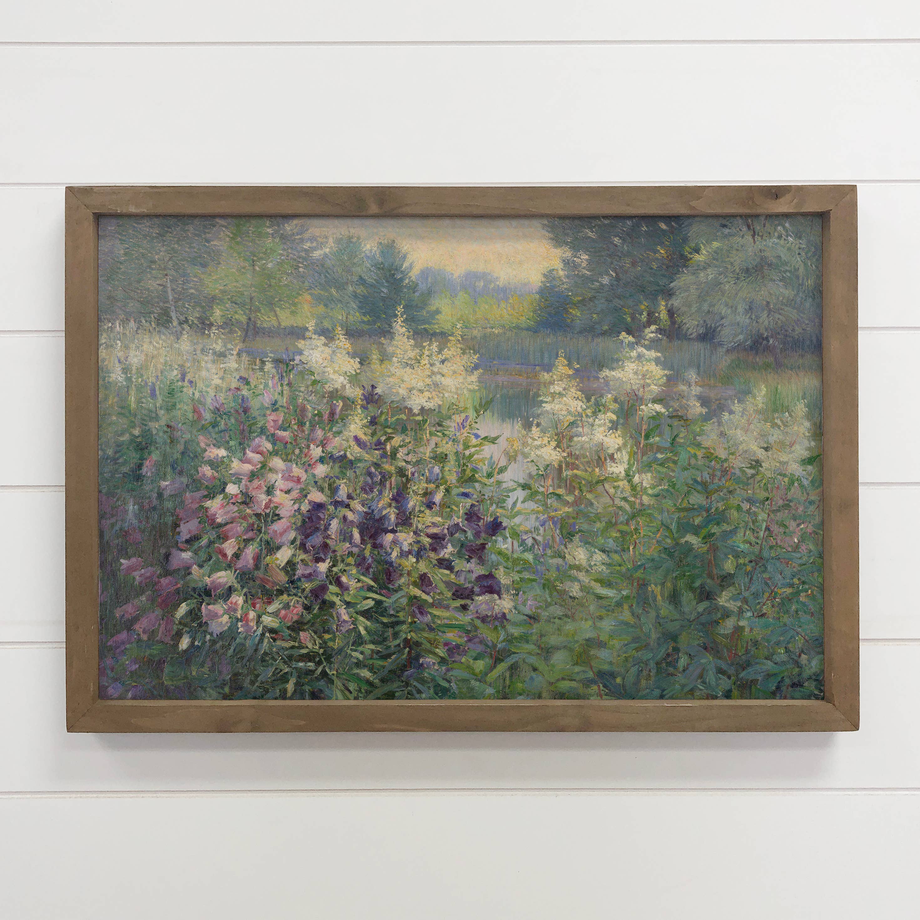 Meadow with Bell Flowers - Nature Canvas Art - Wood Framed