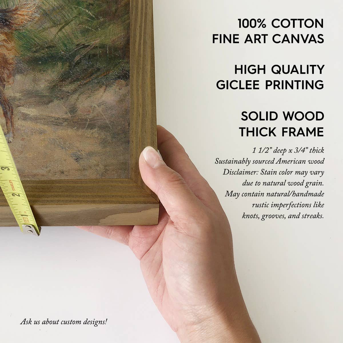 Horse Girls with Dogs - Girl and Pet Canvas Art - Wood Frame