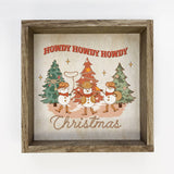 Howdy Christmas - Framed Holiday Word Sign - Cute Word Art