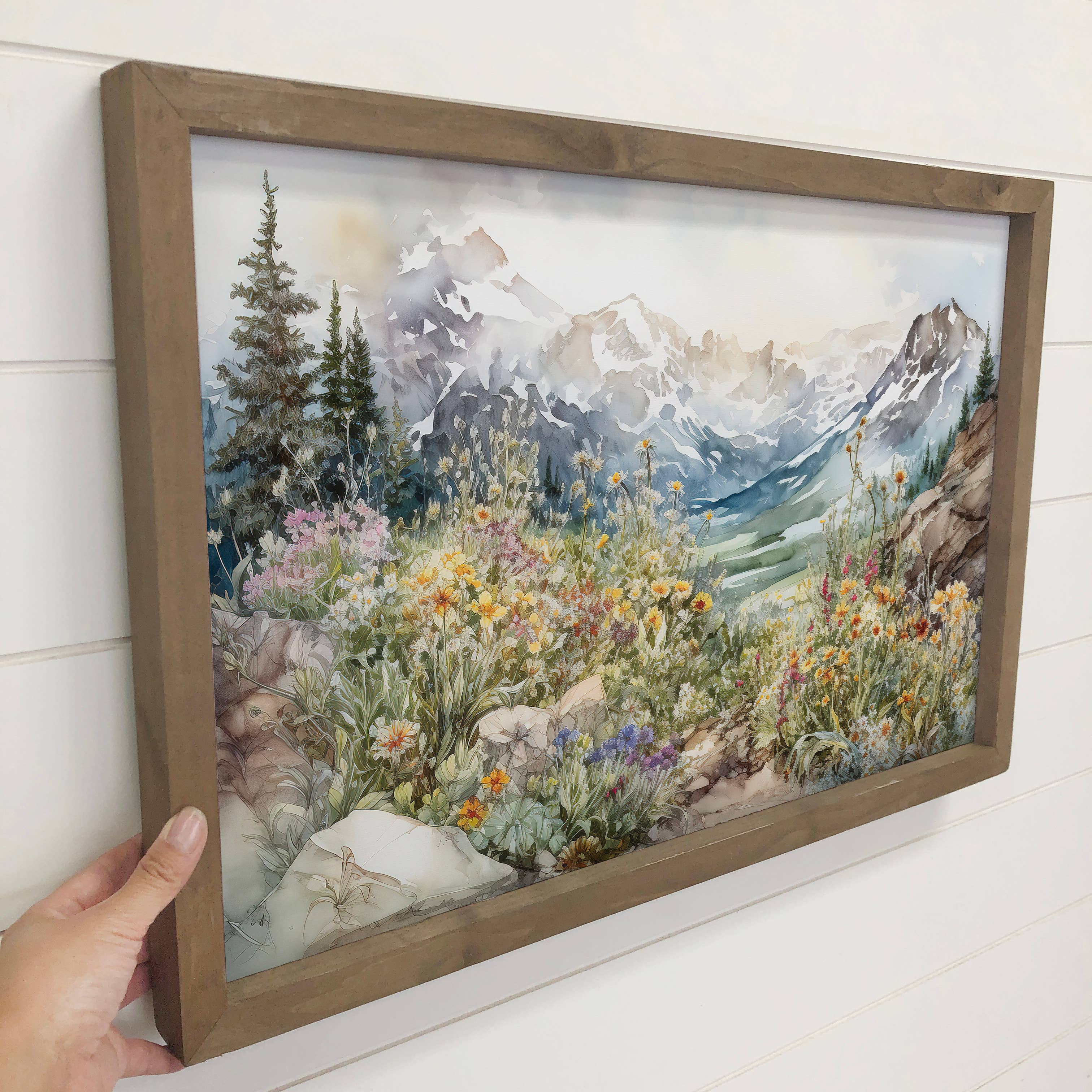 Mountain Wildflowers - Mountain Landscape Canvas Art