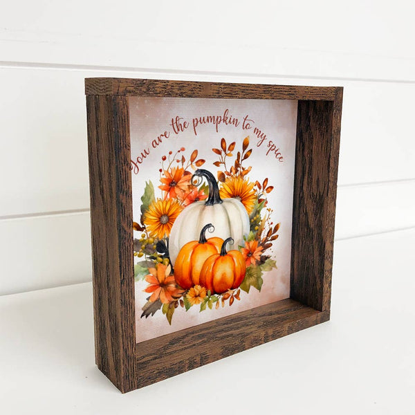 Pumpkin to My Spice - Cute Fall Canvas Art - Wood Framed Art