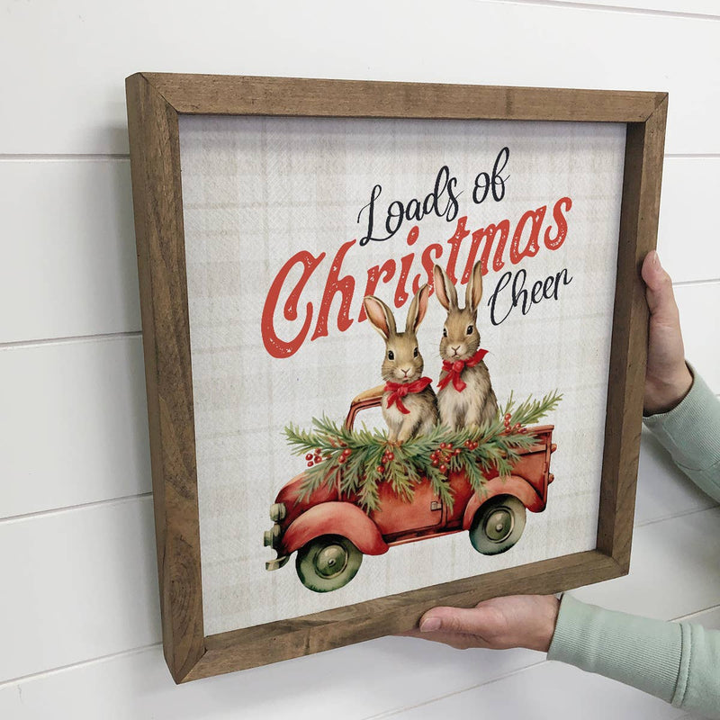 Loads of Christmas Cheer Bunnies - Animal Holiday Canvas Art