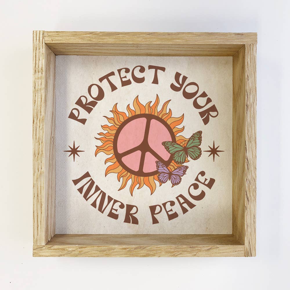 Boho Protect Your Inner Peace - Boho Canvas Word Art