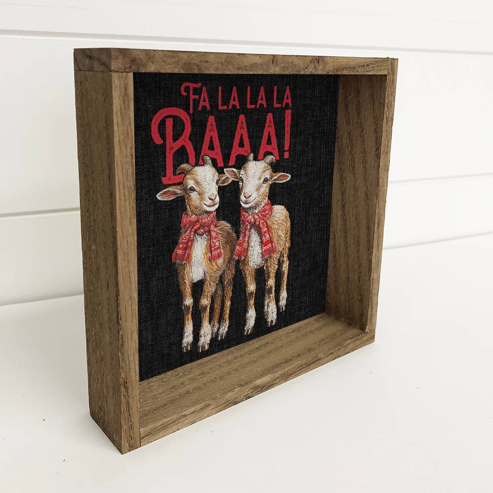 Fa La La La Baa Christmas Goats - Christmas Canvas Art