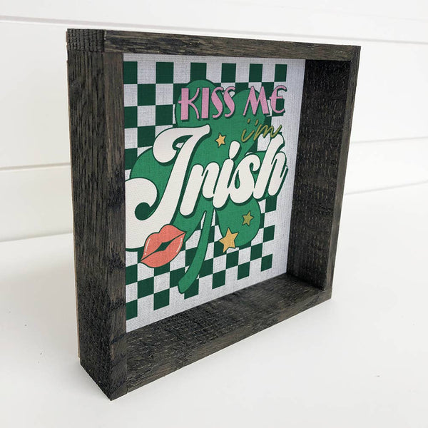 Retro Kiss Me I'm Irish - St. Patrick's Day Canvas Art