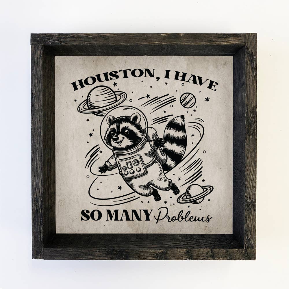 Raccoon Houston I Have So Many Problems - Raccoon Canvas Art