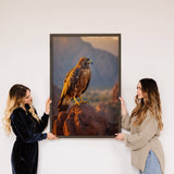 Hawk at Dusk - Wildlife Photography Canvas Art - Wood Framed