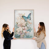 Butterfly Flower Bouquet - Nature Canvas Wall Art - Framed