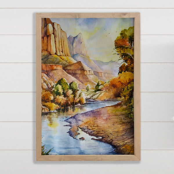 Utah Zion Painting - Framed Nature Wall Art - Office Decor