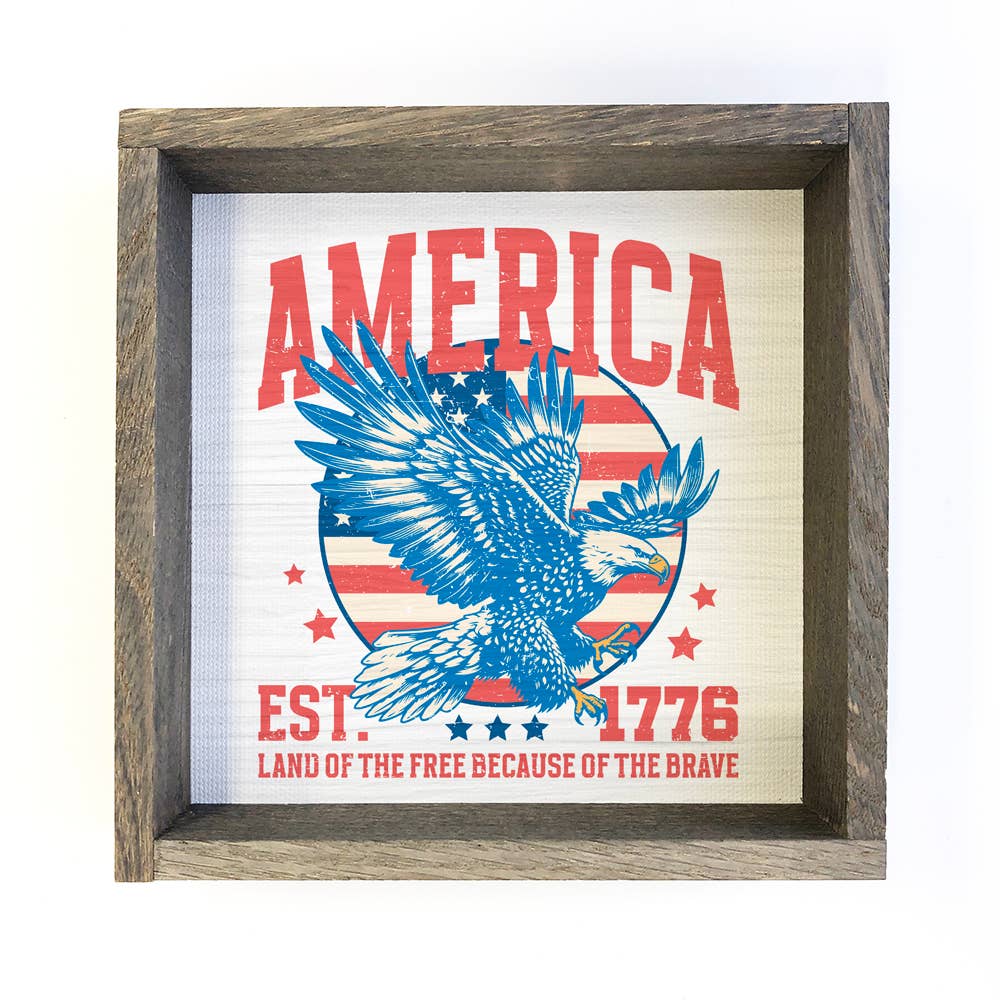 American Eagle Land of the Free - America Canvas Art - Frame