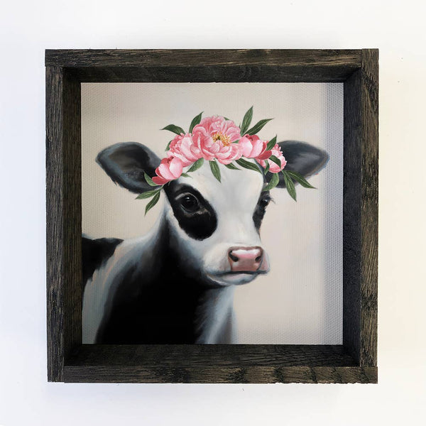 Baby Dairy Cow Flower- Farmhouse Sign Dairy Cow Baby