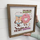 Retro Valentines Donut to my Coffee - Valentines Day Canvas