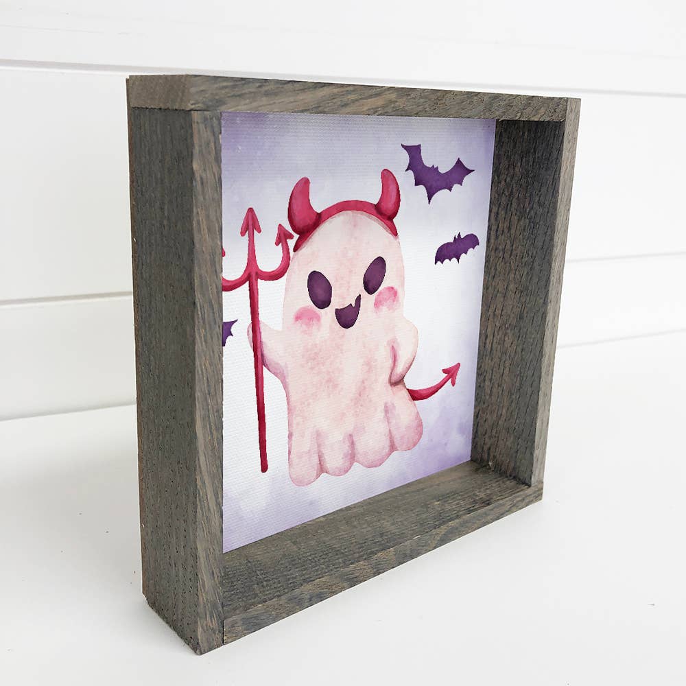 Cute Ghost Devil - Cute Ghost Dressed Up - Halloween Art