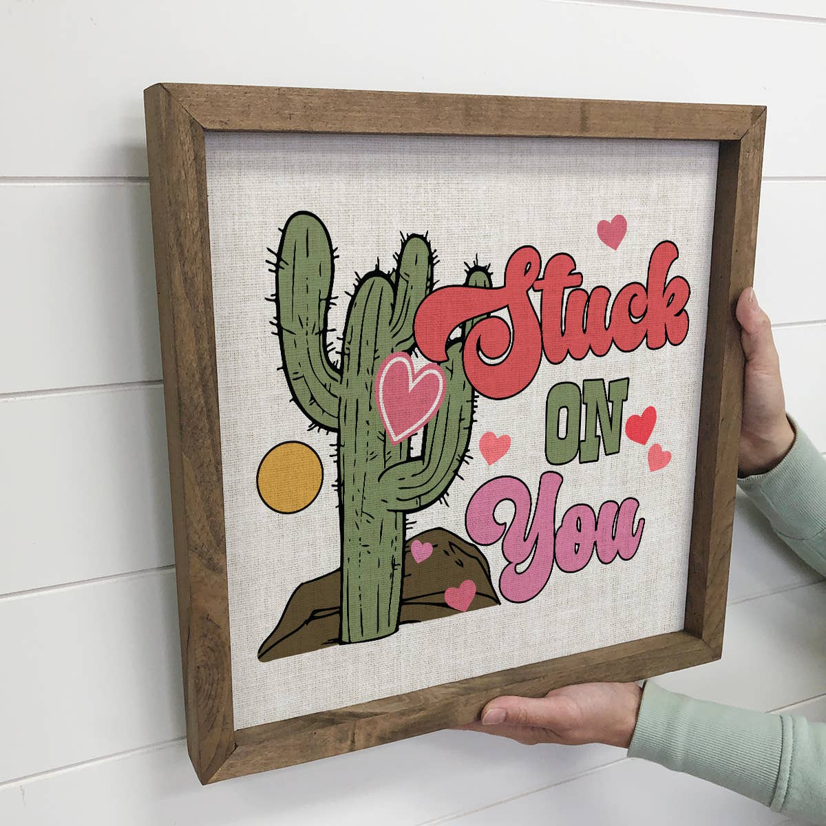 Stuck On You - Valentines Day Canvas Art - Wood Framed Art