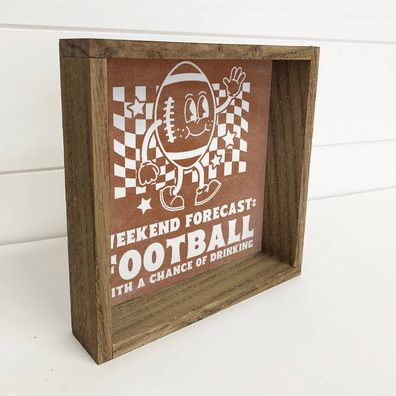 Football Forecast - Football Canvas Word Art - Wood Framed