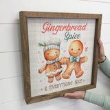 Vintage Gingerbread Spice Man - Cute Holiday Canvas Wall Art