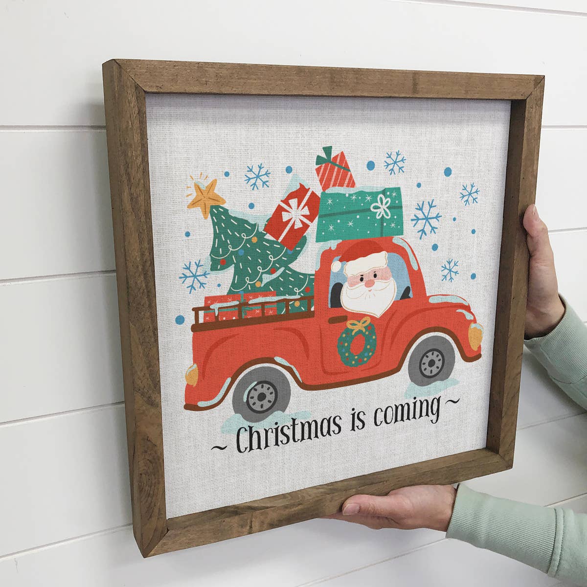 Christmas Is Coming - Cute Christmas Canvas Art - Framed Art