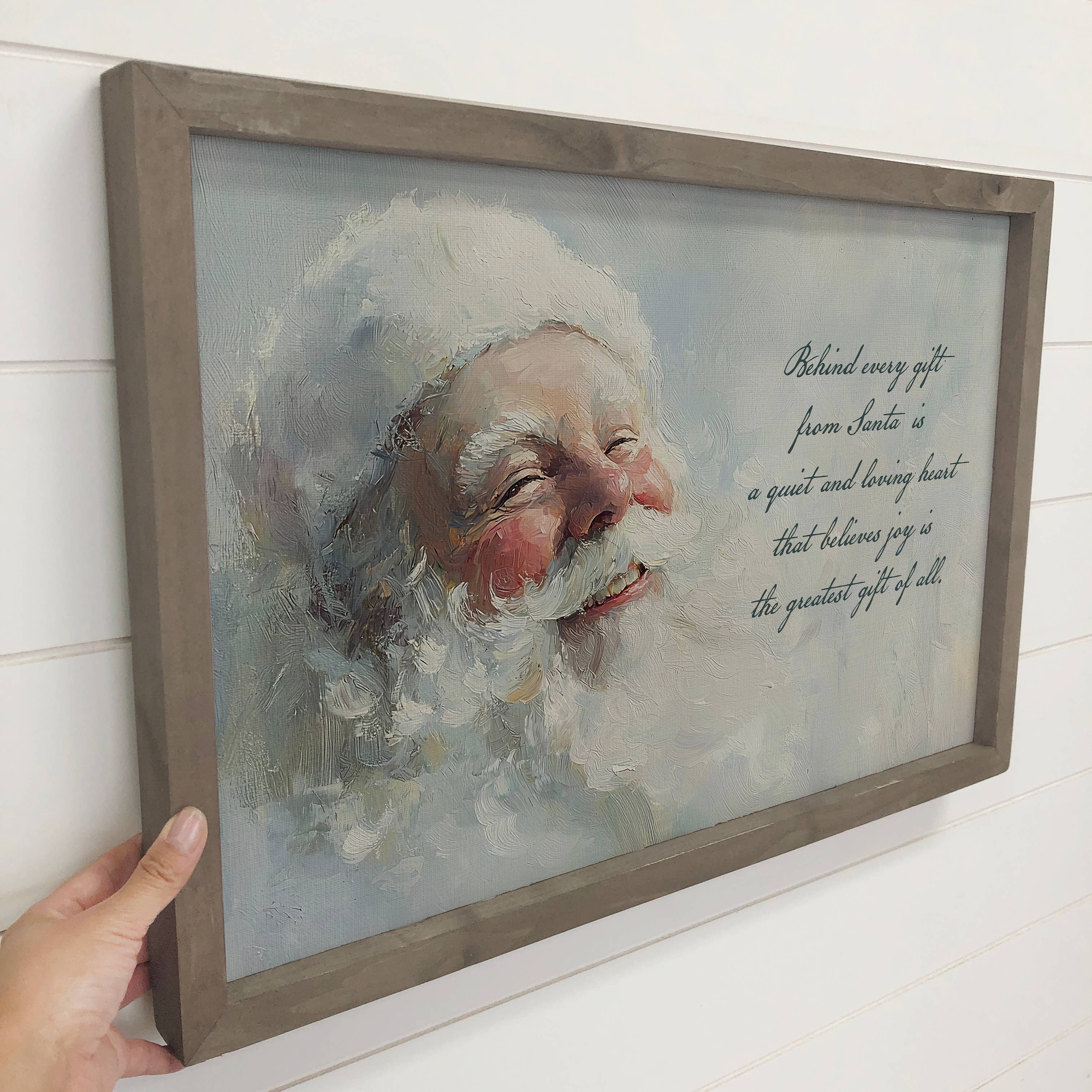 Behind Every Gift From Santa - Santa Canvas Art - Framed Art