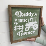 Green Tractor Wood Sign - Daddy's Little Farmer