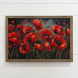 Red Poppies Painting - Nature Canvas Art - Wood Framed Decor