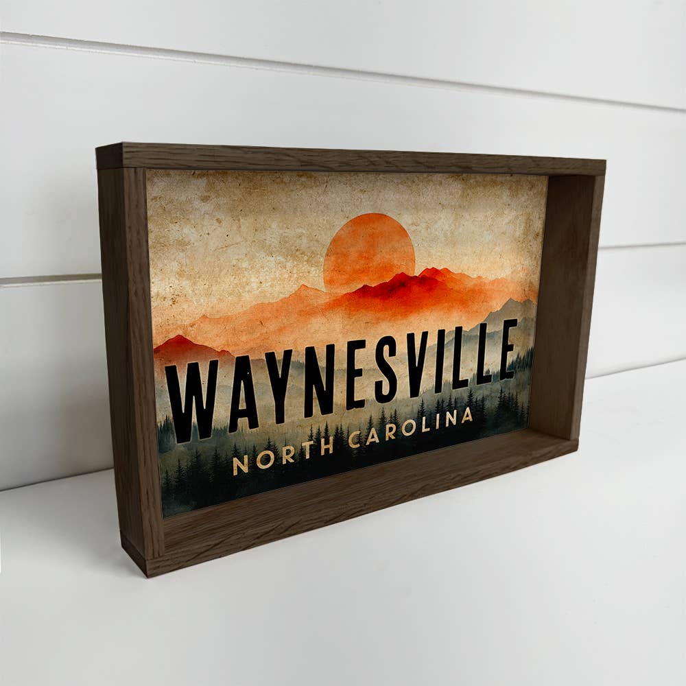 Burnt Orange Mountain Range - Custom Location Canvas Art