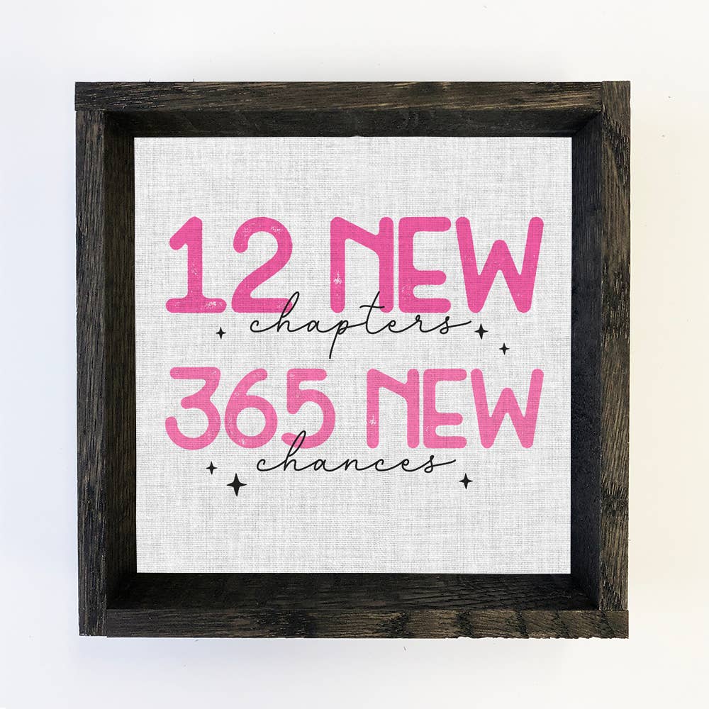 12 New Chapters 365 New Chances - Inspiring Canvas Art