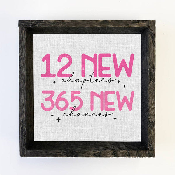 12 New Chapters 365 New Chances - Inspiring Canvas Art