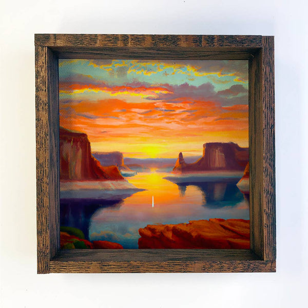State of Utah Small Canvas Sign Lake Powell Canvas Souvenir