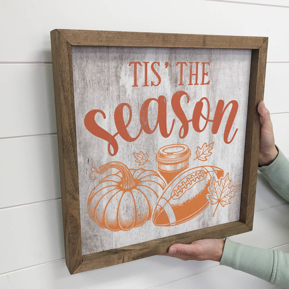 Tis The Season Fall Stuff - Fall Canvas Word Art - Framed