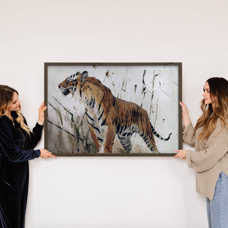 Tiger Stride - Wildlife Canvas Art - Wood Framed Wall Decor