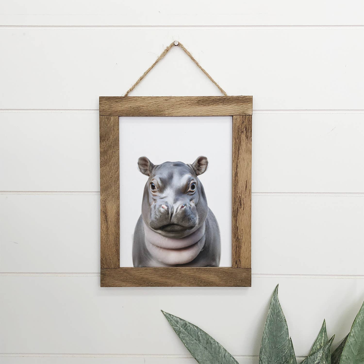 Baby Hippo Wood Sign Cute Animal Wall Art