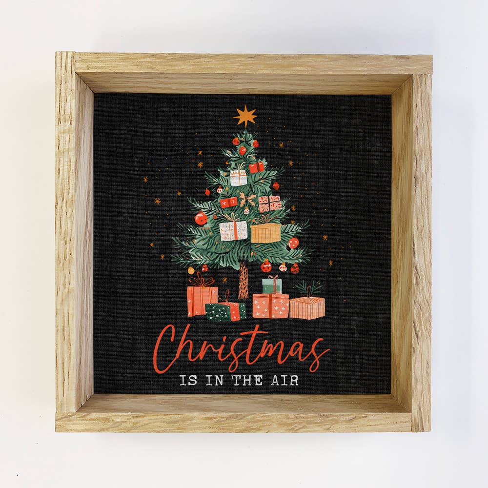 Christmas Is In The Air - Christmas Canvas Art - Wood Framed