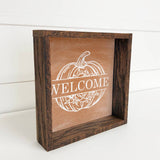 Welcome Fall Pumpkin Small Thanksgiving Tabletop Sign