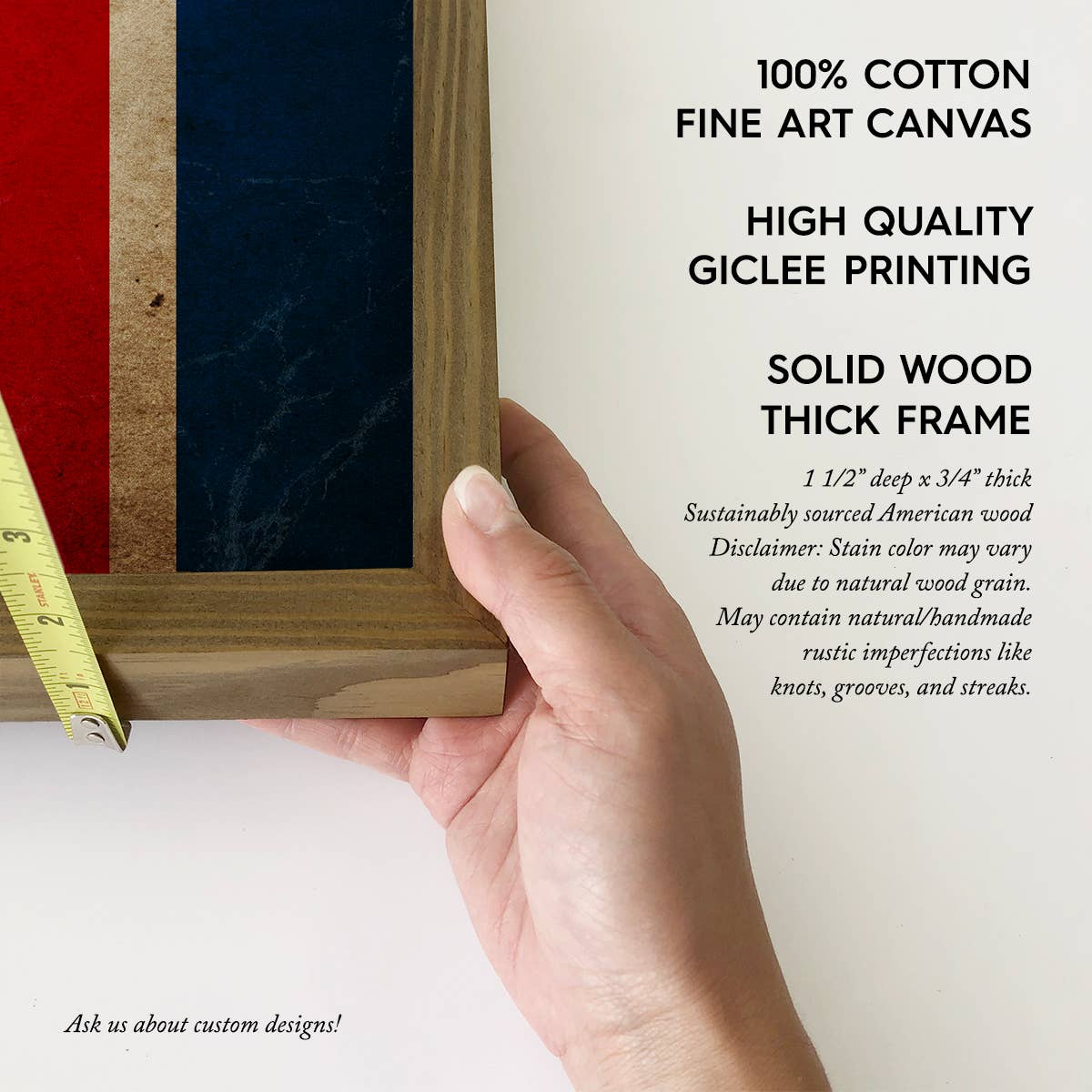 Tennessee Vintage Flag - State Flag Canvas Art - Wood Framed