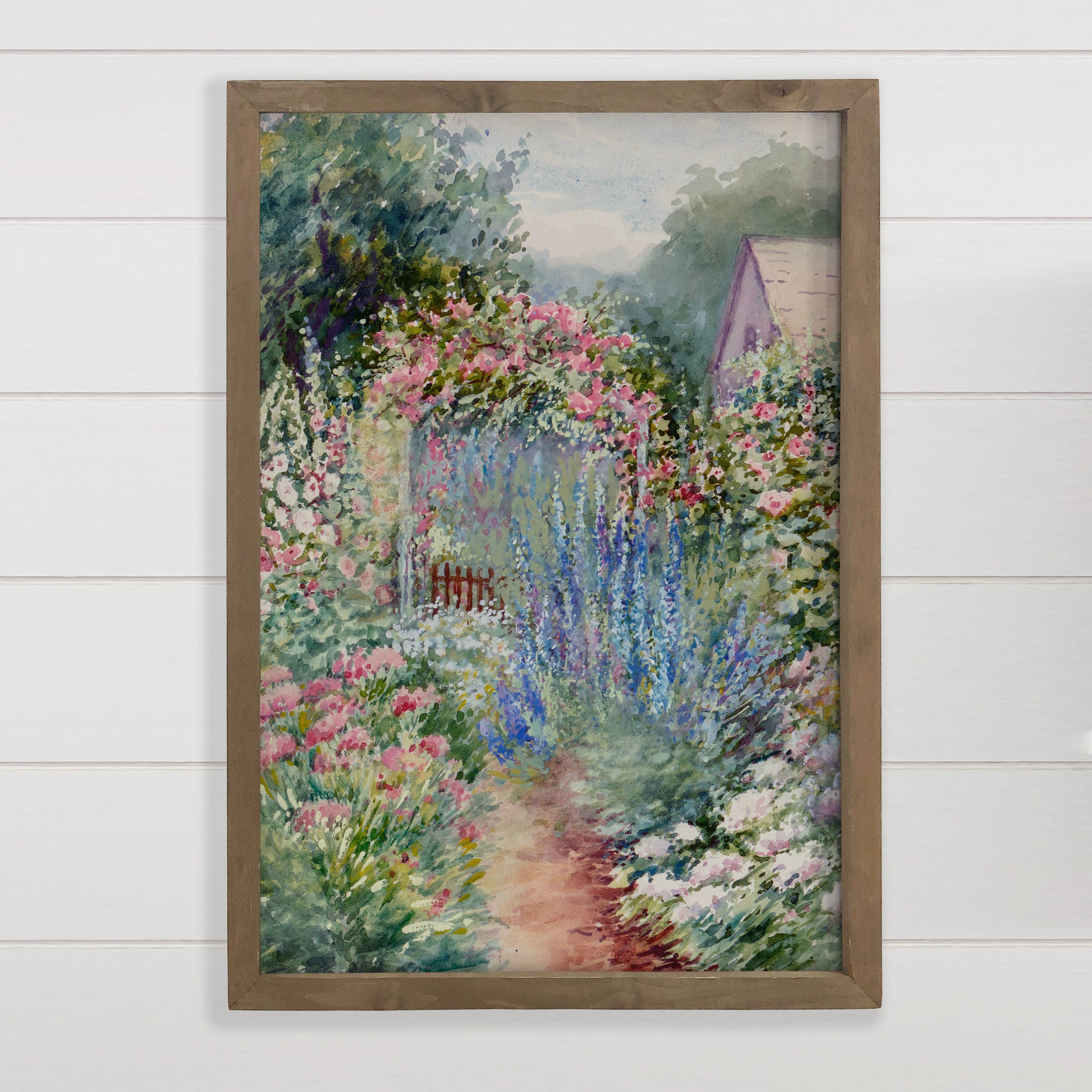 Flower Garden Home - Flower Garden Canvas Art - Wood Framed