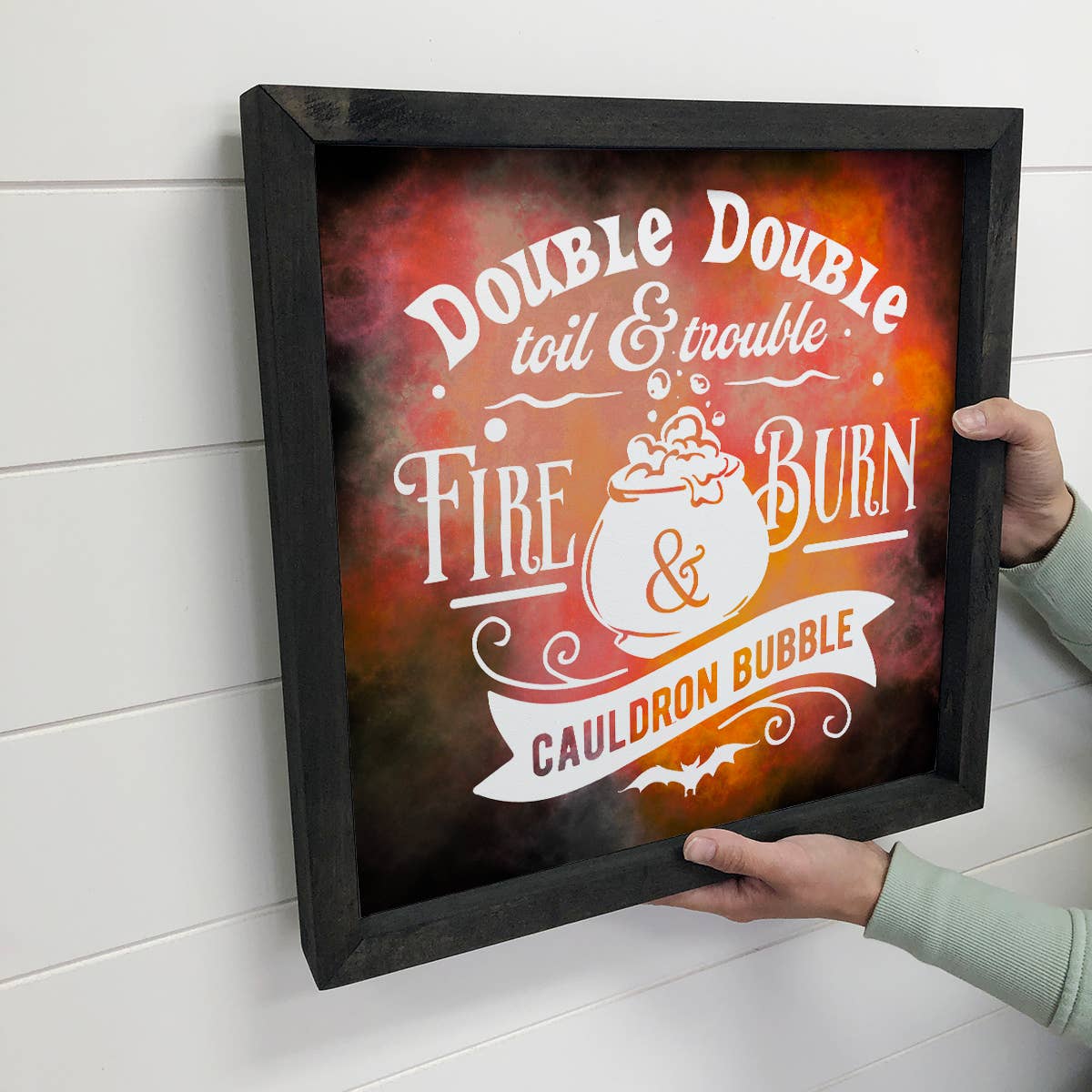 Double Double Toil & Trouble - Cute Halloween Sign & Frame