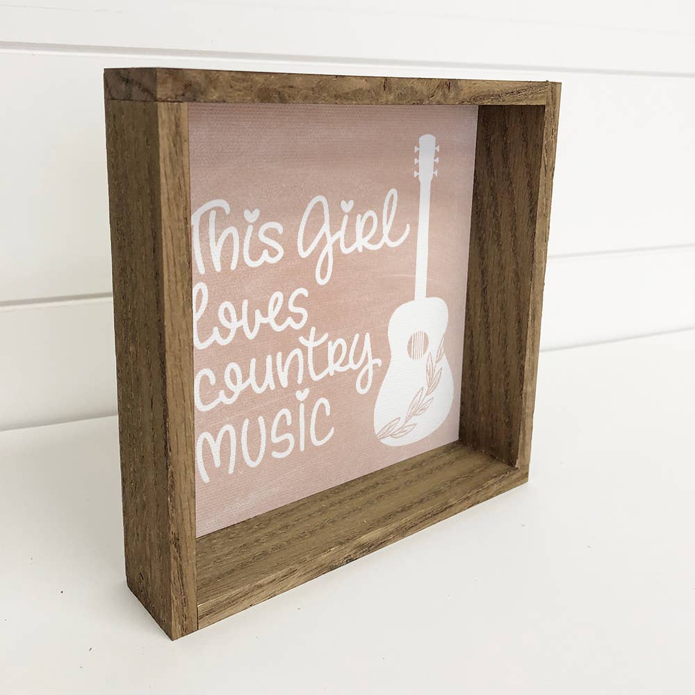 Country Music Sign - This Girl Loves Country Music- Small