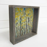 Yellow Birch Trees Small Canvas Wall Art Small Sign