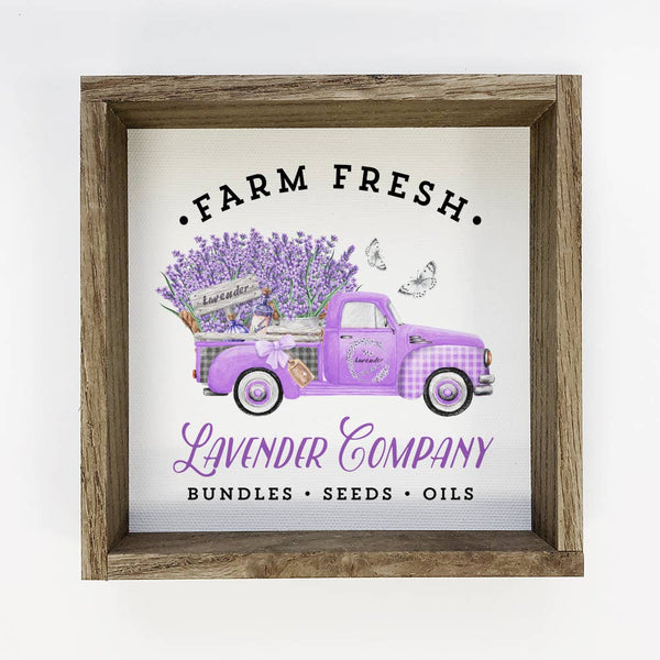 Purple Summer Décor-  Lavender Holiday Truck Small Wood Sign