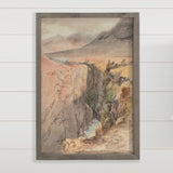 Desert Gorge - Desert Landscape Canvas Art - Wood Framed Art