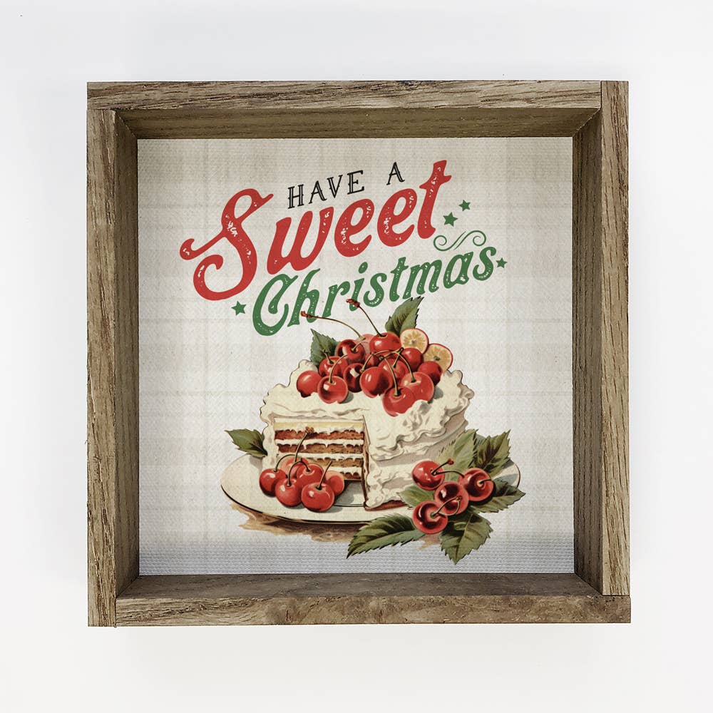 Vintage Have a Sweet Christmas - Framed Canvas Wall Art