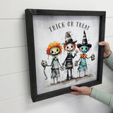 Trick or Treat Spooky Kids - Halloween Word Art - Framed Art