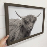 Highland Cow Face - Farmhouse Wall Art - Framed Animal Photo