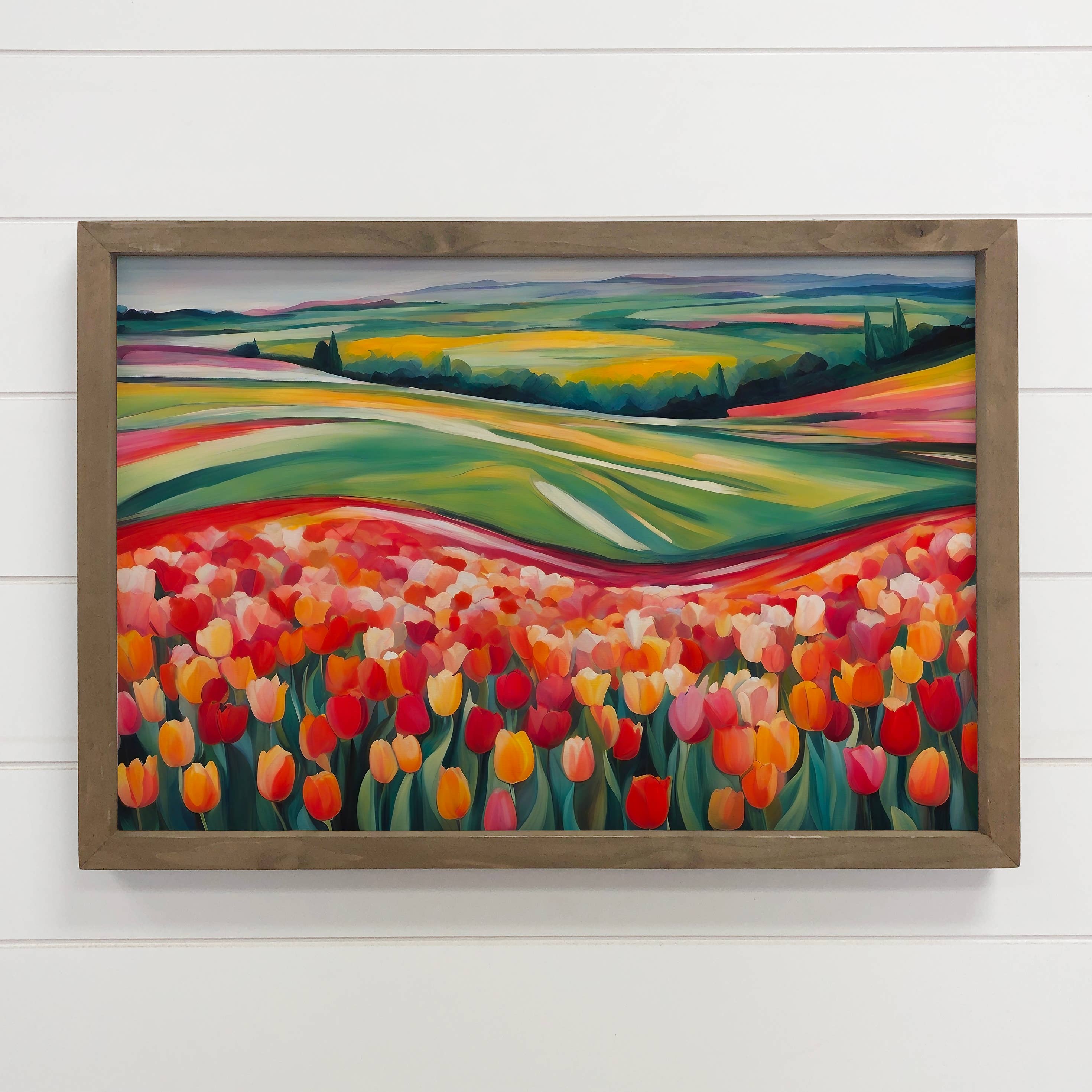 Tulip Festival - Tulip Canvas Art - Wood Framed Floral Art