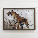 Tiger Stride - Wildlife Canvas Art - Wood Framed Wall Decor