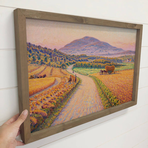Farm Harvest Season - Farm Landscape Canvas Art - Framed Art