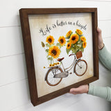 Life is Better on a Bicycle - Cute Summer Vintage Bike Art