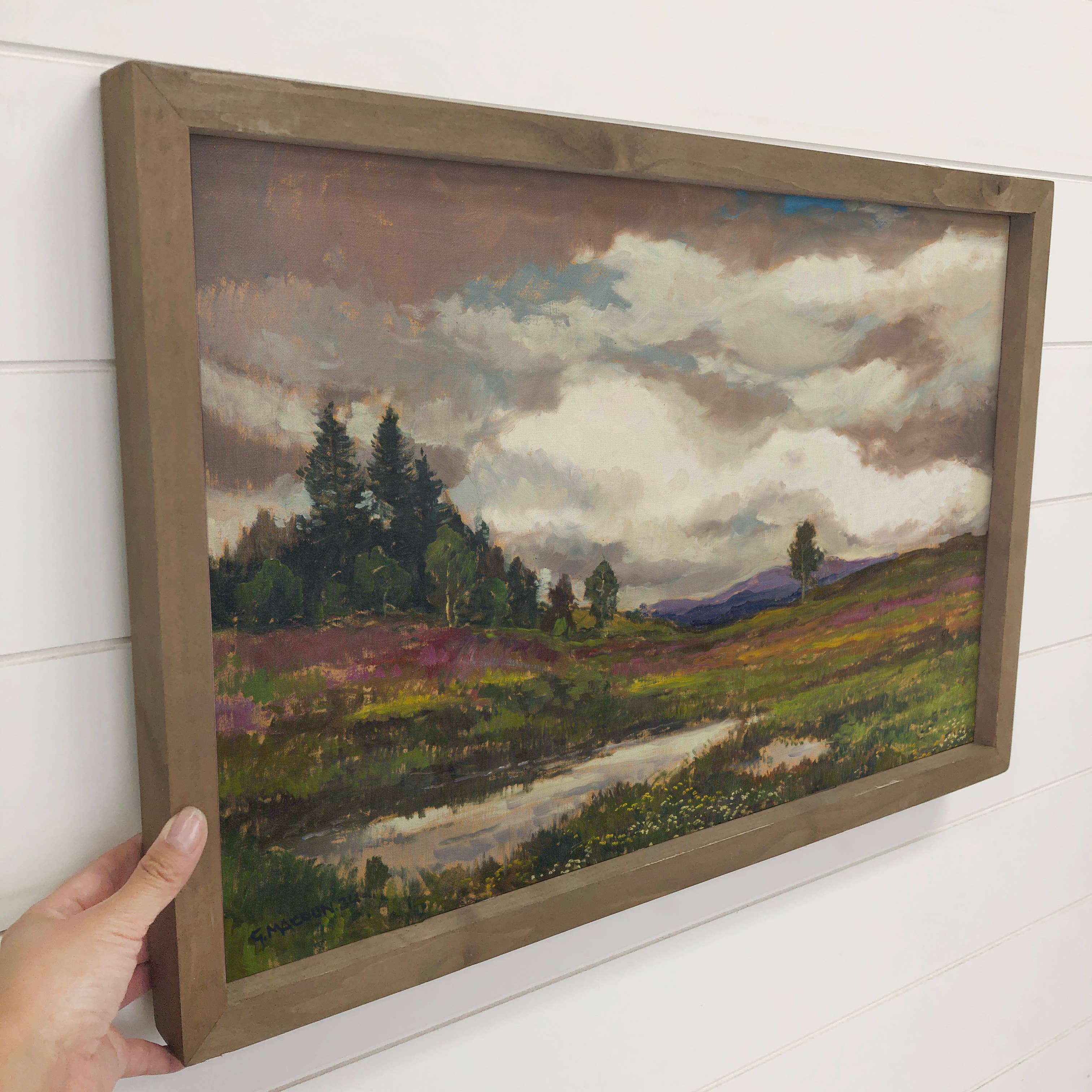 Spring Valley - Nature Landscape Canvas Art - Wood Framed