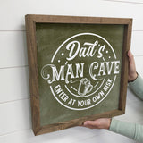 Father's Day Sign- Dad's Man Cave Small Canvas
