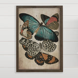 French Butterflies - Framed Nature Canvas Art - Farmhouse